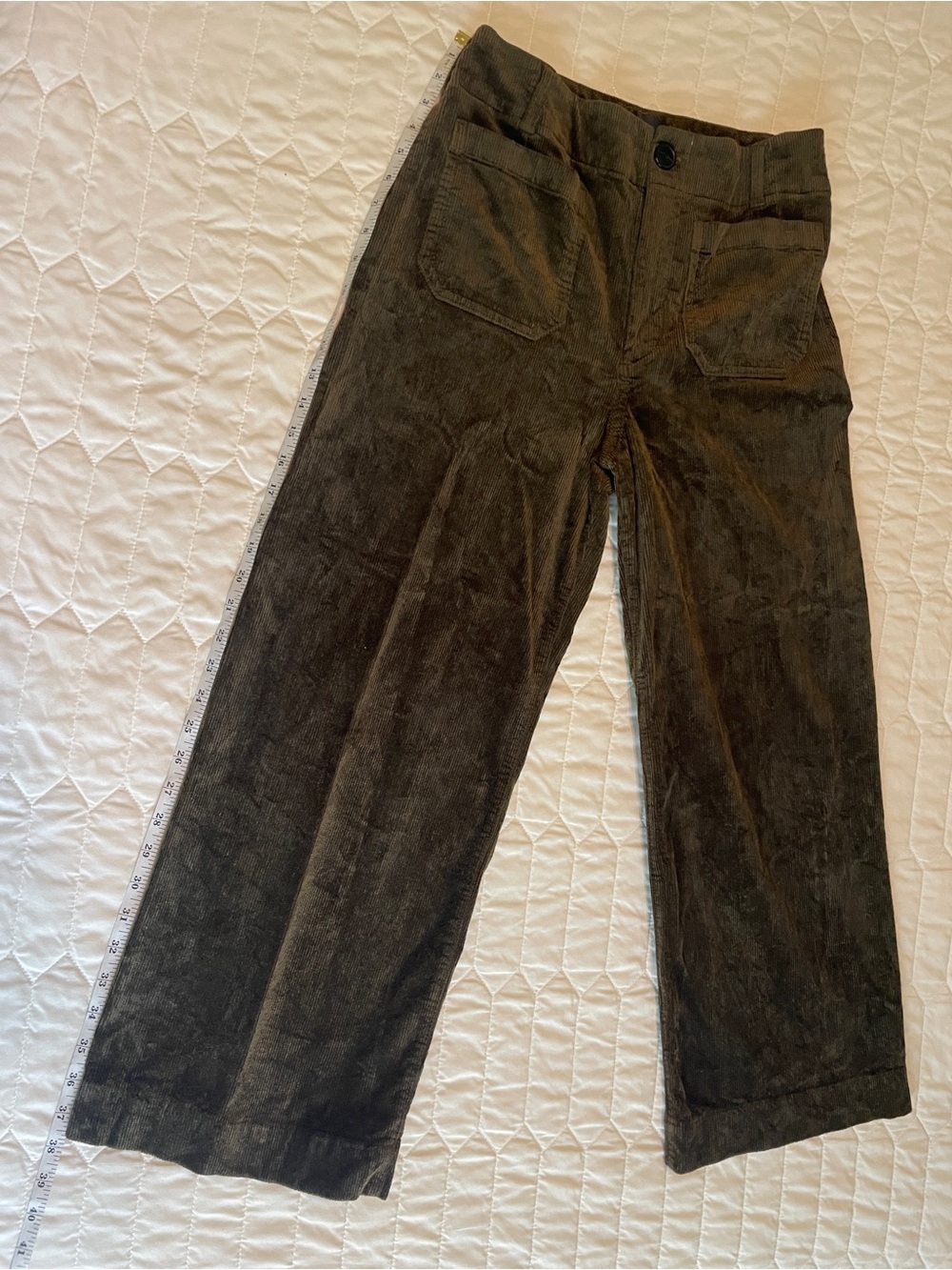 Anthropologie The Colette Cropped Wide-Leg Pants Corduroy Size 28 - Picture 5 of 8